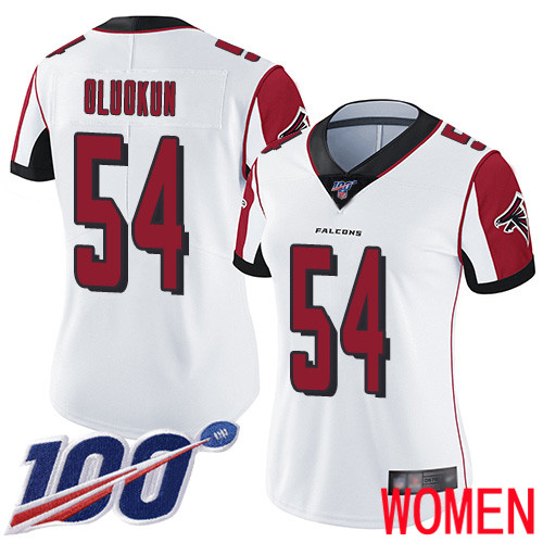 Atlanta Falcons Limited White Women Foye Oluokun Road Jersey NFL Football #54 100th Season Vapor Untouchable->youth nfl jersey->Youth Jersey
